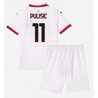 AC Milan Christian Pulisic #11 Fotballklær Bortedraktsett Barn 2024-25 Kortermet (+ korte bukser)